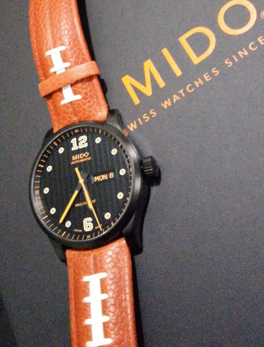 Reloj Mido Multifort Touchdown Horween A Meses Sin Intereses Naranja Black Anthracita (Usado)