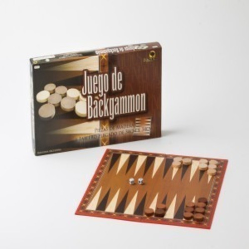 Backgammon Tabl 34x34 Fichas Madera. Bisonte 