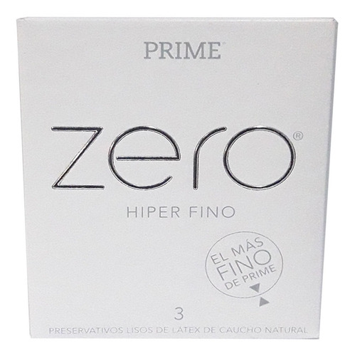 Preservativo De Látex Prime Zero Hiper Fino X 3 Un