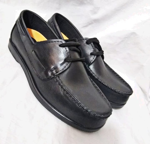 Zapato Mocasín Colegial Cuero Con Cordón 34 Al 42