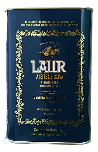 Aceite De Oliva Laur Virgen Extra Lata Arbequina X1000cc