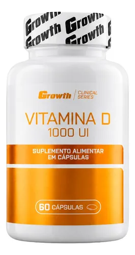 Vitamina D 1000ui 60 Caps Growth Supplements - Sem Sabor Sem Sabor