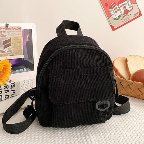 Y Mochila Mini De Pana Vintage De Color Sólido Para Mujer