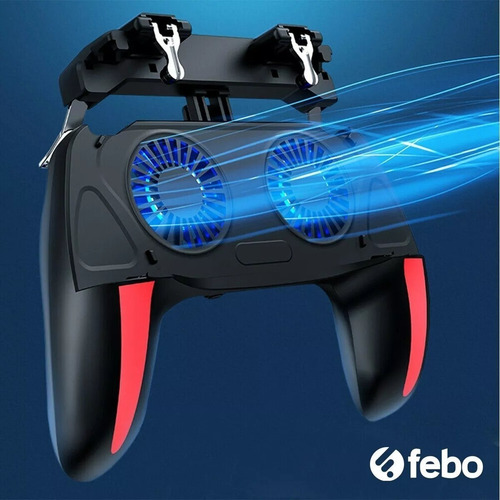 Joystick Para Celular Gatillos Power Bank C/ Ventilador Febo