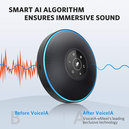 Altavoz Emeet M2 Bluetooth, 360° Para Conferencias, Negro