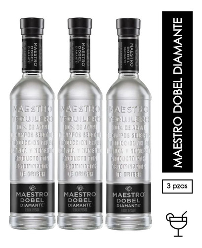 Pack De 3 Tequila Maestro Dobel Diamante 700ml