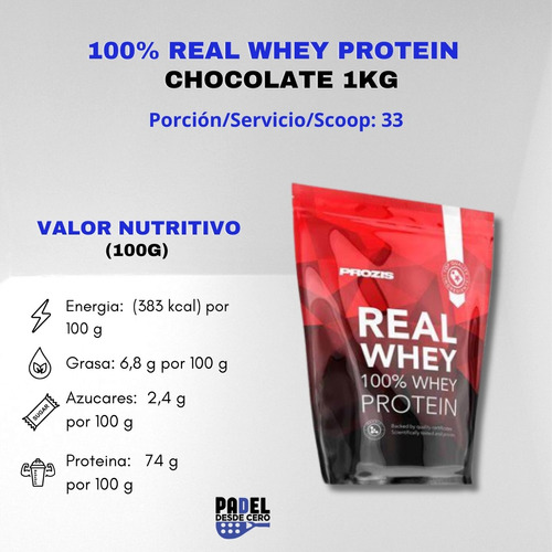 100% Real Whey Protein 1kg Chocolate