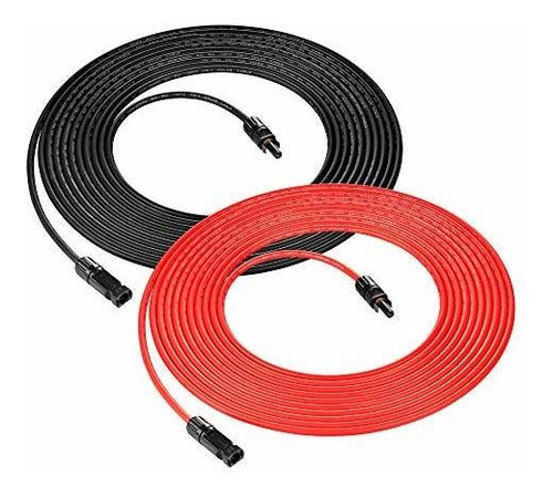 Calibre 10 10awg Un Par 20 Pies Rojo + 20 Pies Cable De Exte