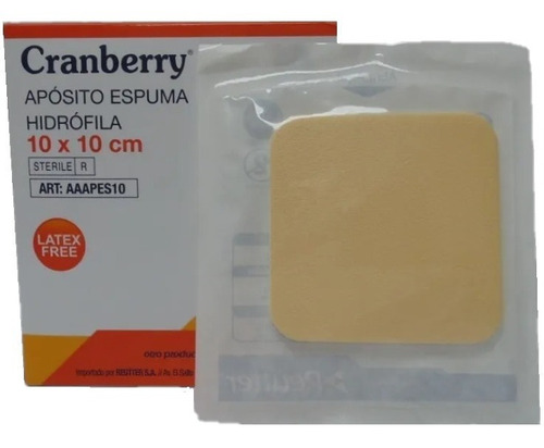 Apósito Espuma Hidrófila 10x10cm Cranberry Caja 10 Un