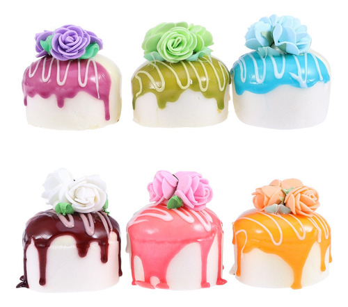 Muyier 6pcs Simulation Cake Artificial Ronda Ronda Pastel