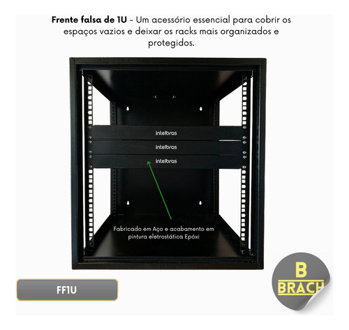 Frente Falsa Intelbras Ff1u Painel Fechamento Rack Servidor
