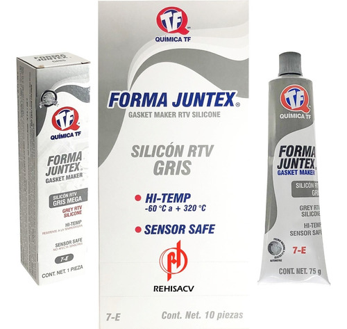 Silicon Gris Automotriz Rtv Forma Juntex 7e (10 Pzs)  