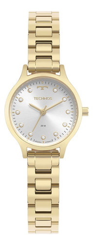 Relógio Technos Feminino Mini Dourado - Gl32aj/1k Cor do fundo Prata