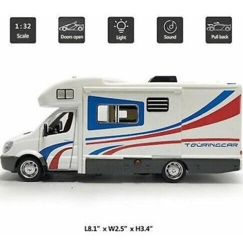 Modelo De Autocaravana De Lujo Toy A1 Fundido A Presión 1:32