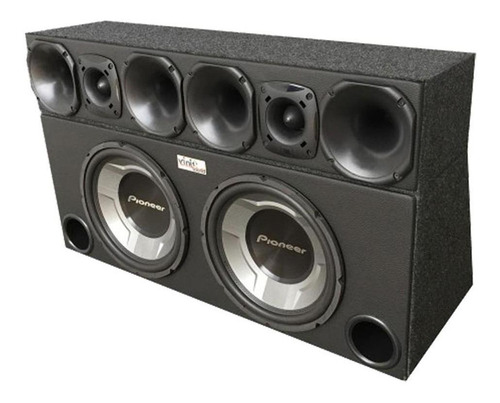 Caixa Pioneer Com 2 Pioneer Ts-w3060br 12 Pol + Corneteira
