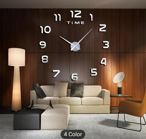 Reloj De Pared 3d Adhesivo 120 Cm