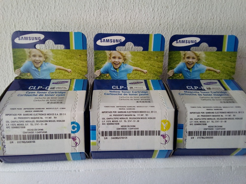 Imagen 1 de 1 de Toner Samsung Clp300 Kit Tres Colores Cyan, Mag Y Amarillo