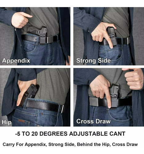 Funda Pistola Arma Interna Glock Oculta Kydex Iwb 25 17 19 ,funda De Pistola Para Arma Interna Negra-cclkc