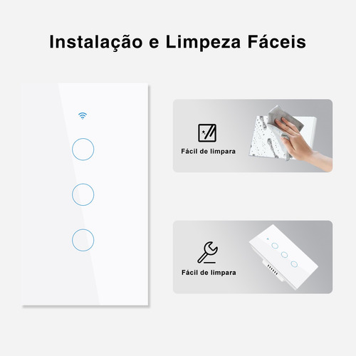 3 Botões Teclas Touch Digital Wifi Interruptor Inteligente