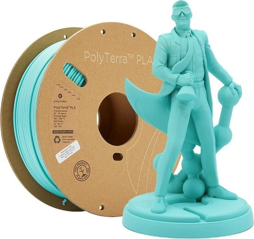 Filamento Polymaker Polyterra Pla Mate 1.75mm Impresora 3d Color Turquesa (Artic Teal)
