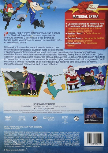 Pack Dvd Phineas Y Ferb Peliculas Perriz Navidad Dimension