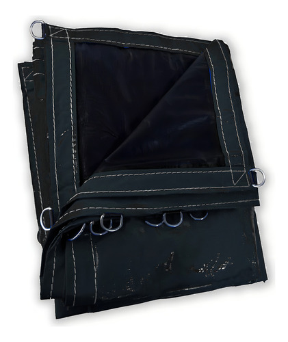 Lona Caminhão Cobertura Tipo Lonil Pvc Preto Argola 6x4m