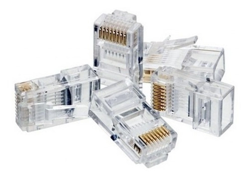 Imagen 1 de 2 de Conectores Rj45 Cat6 Internet Redes Lan Cctv Pack De 100