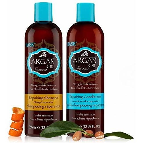 El Champú Y Acondicionador Hask Argan Oil Set 12 Oz Cada Un