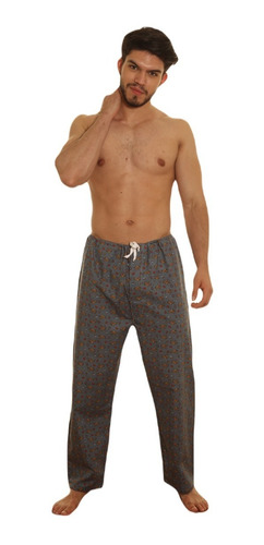 Imagen 1 de 7 de Pijama Hombre Pantalon Largo Tela Estampada Puro Algodon