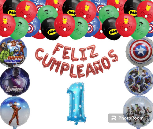 Cumpleaños Kit Globos Super Heroes Marvel (41pcs)