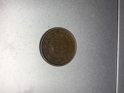 Moneda Un Centavo Monograma Fecha 1945 Cobre