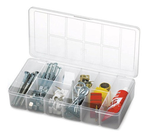 Box Organizador Com 10 Divisórias 20,5x11,8x4cm Transparente