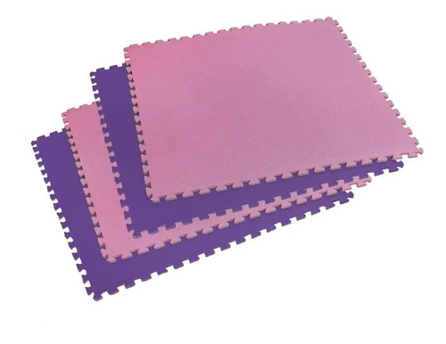 Imagen 2 de 4 de Pack 3 Alfombras Piso Goma Eva Liso Set 4 Cuadros 60x60cm