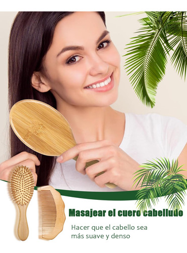 Paquete De 2 Cepillos De Madera Para El Cabello