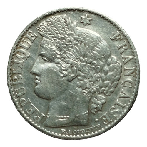 Moneda De Francia De Plata - Año 1887 -50 Cent (Usado)