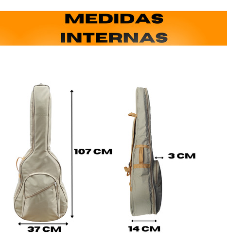 Capa Bag Mochila Super Luxo P/ Violão Folk Acolchoada Alça