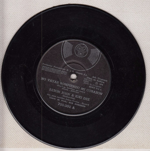 1967 Elton John Kiki Dee Simple Vinyl Uruguay Spanish Titles