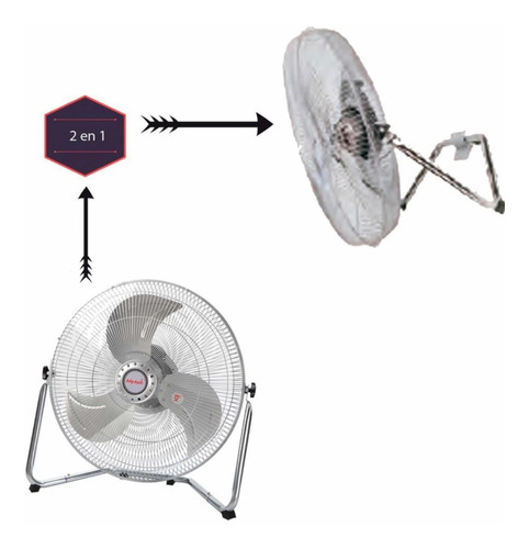 Ventilador De Mesa Y Pared Mytek 3347 Plateado 3 Aspas 16