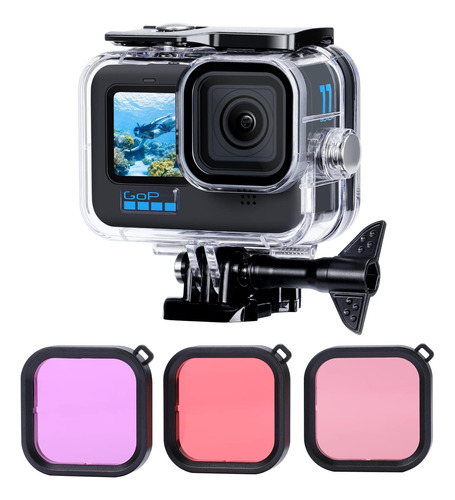 Carcasa Estanca De Buceo Gopro Hero 12/11/10/9 Negro Ac...