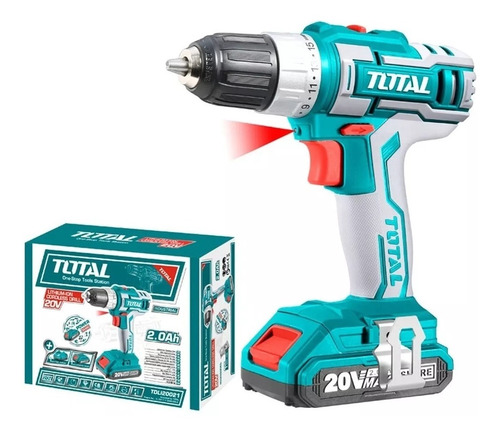 Imagen 1 de 5 de Taladro Inalambrico 20v Bateria + Cargador Tdli20021 Total