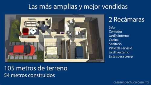 Imagen 12 de 12 de Casas Nuevas En Venta 105 Metros 2 Recámaras Y Futuro Crecimiento En Pachuca