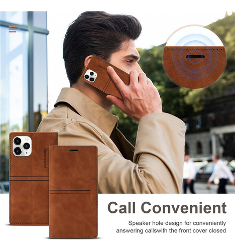 Para . Funda Tipo Cartera De Piel Con Tapa Para iPhone,