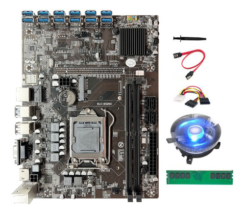 Placa Base B250c Btc, 12 Gpu, Ranura Pcie A Usb 3.0, Lga1151