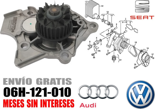 Imagen 6 de 6 de Repuesto De Bomba De Agua Vw Tiguan 2.0l 09-13