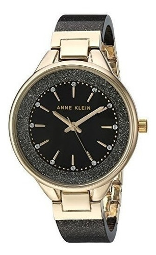 Reloj Con Brazalete De Resina Acentuado En Tono Dorado Y Neg