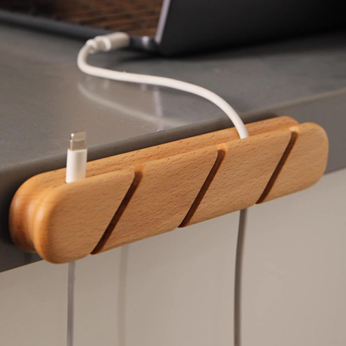 Organizador De Cables Autoadhesivo Multiusos Grande Madera