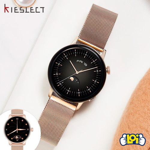 Imagen 7 de 8 de Smartwatch Kieslect L-series Lady Smart Watch 1.09" caja 40mm de aleación de aluminio dorada, malla dorada de silicona L11