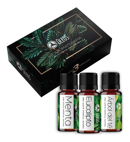 Kit De 3 Aceites Esenciales Aromaterapia 10 Ml. Respiración 