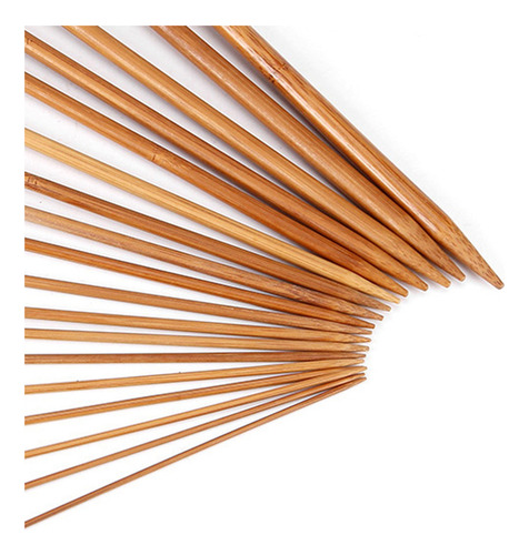 Conjunto De Agulhas De Tricô De Bambu, Carbonizado De Ponta