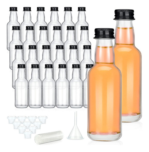 24 Mini Botellas De Licor De Vidrio Tapas, Botellas De ...